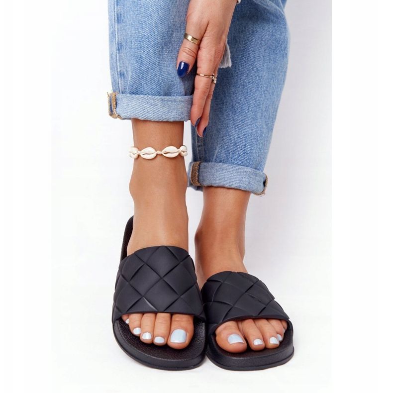 PS1 Naisten mustat kumitossut Let's Swim 1