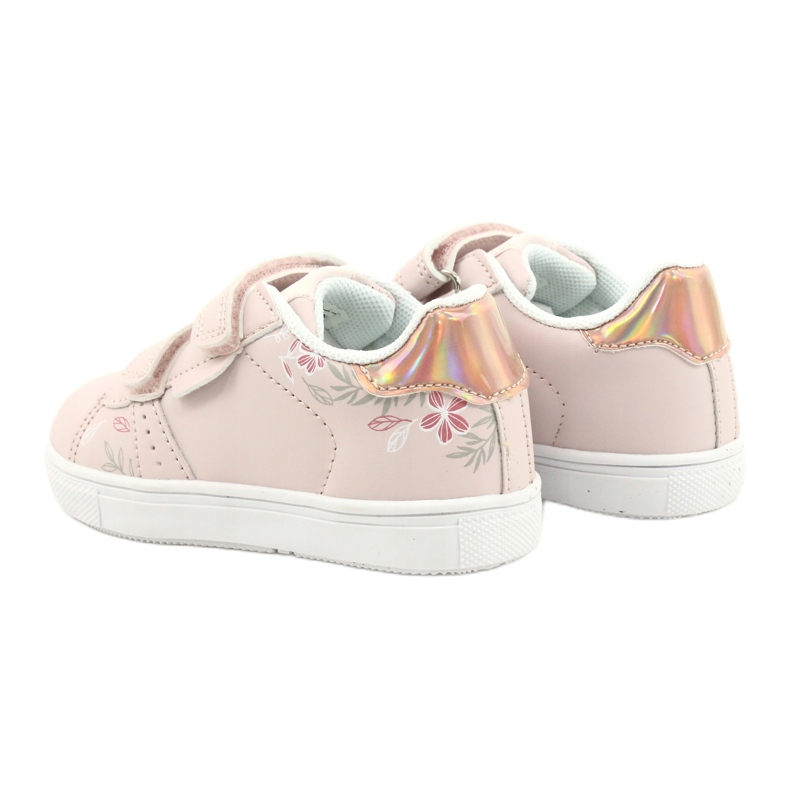 American Club Flowers ES22 / 21 Powder Pink Velcro -kengät vaaleanpunainen kultainen 5