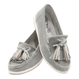 Evento Naisten Loaferit, Mokkanahka ja hapsut, Harmaa Batist 3