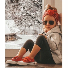 Lasten matalat lenkkarit tarranauhalla Big Star HH374098 Punainen 1