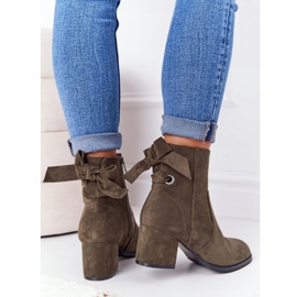 PJ1 Naisten vihreät lämpimät saappaat kantapäässä Kayla 2