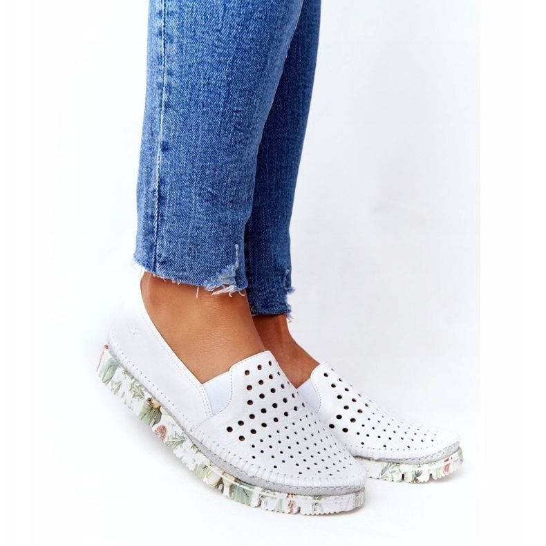 Avoimet nahkakengät Maciejka valkoinen 03512B-11 monivärinen 2