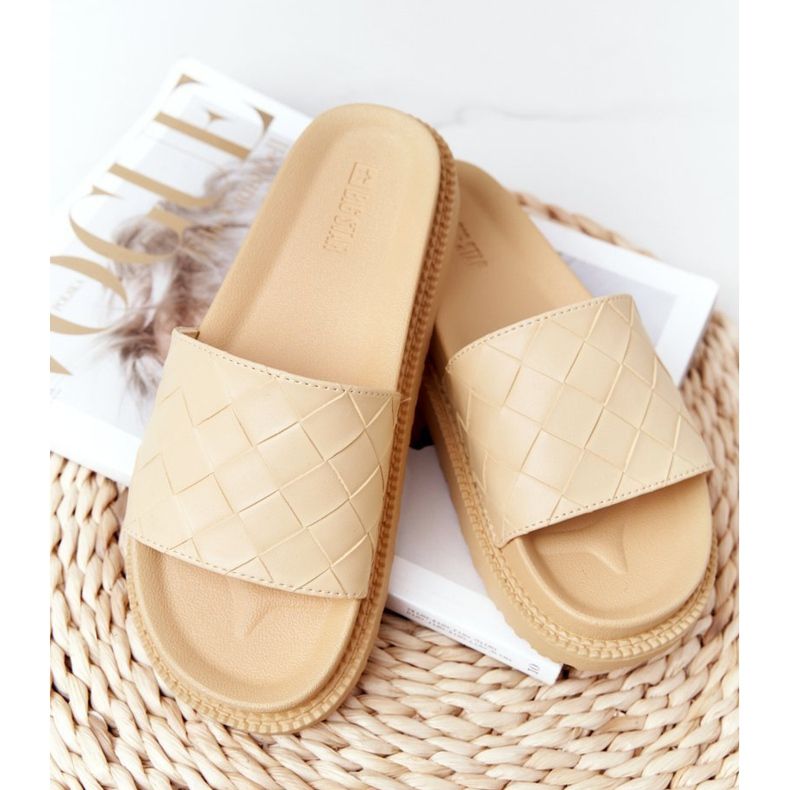 Naisten tossut Big Star HH274689 keltaisella alustalla keltainen 1