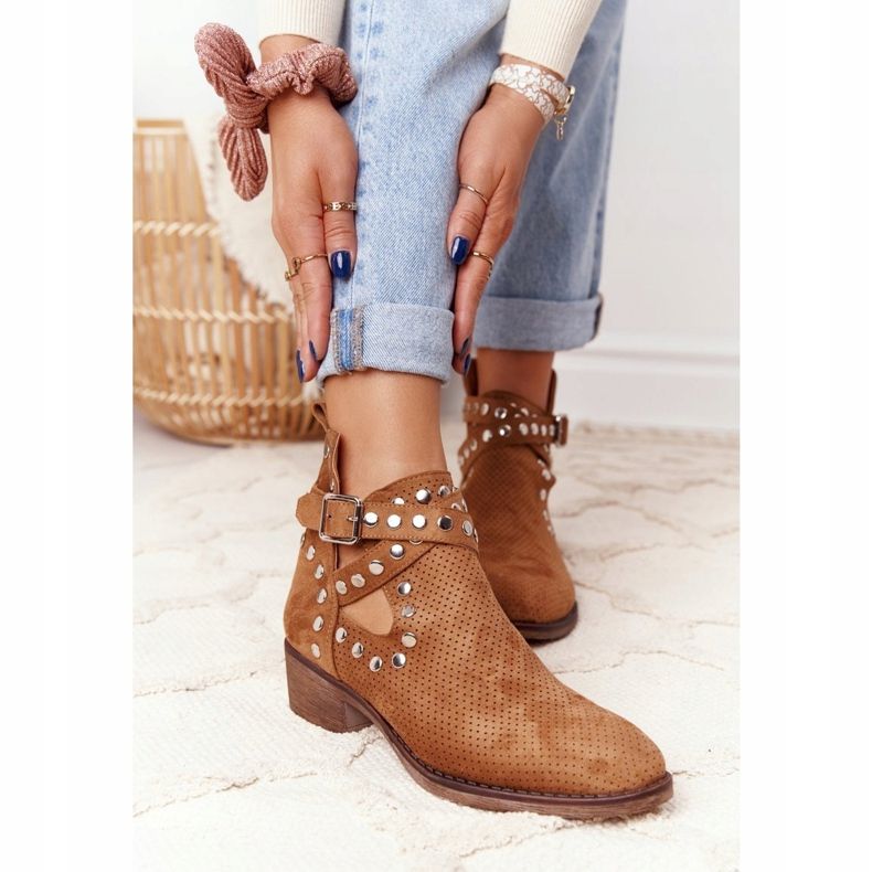 PS1 Avoimet saappaat suihkulla Camel Dakota ruskea 1