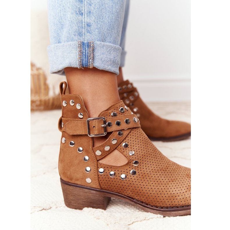 PS1 Avoimet saappaat suihkulla Camel Dakota ruskea 2