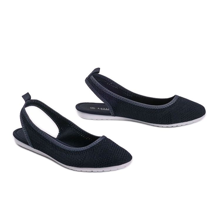 Frida tummansininen nahka ballerinat laivastonsininen 1