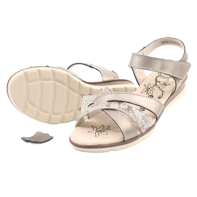 Evento Mukavat nahkasandaalit 20SD20-2174 pronssi beige ruskea monivärinen 2