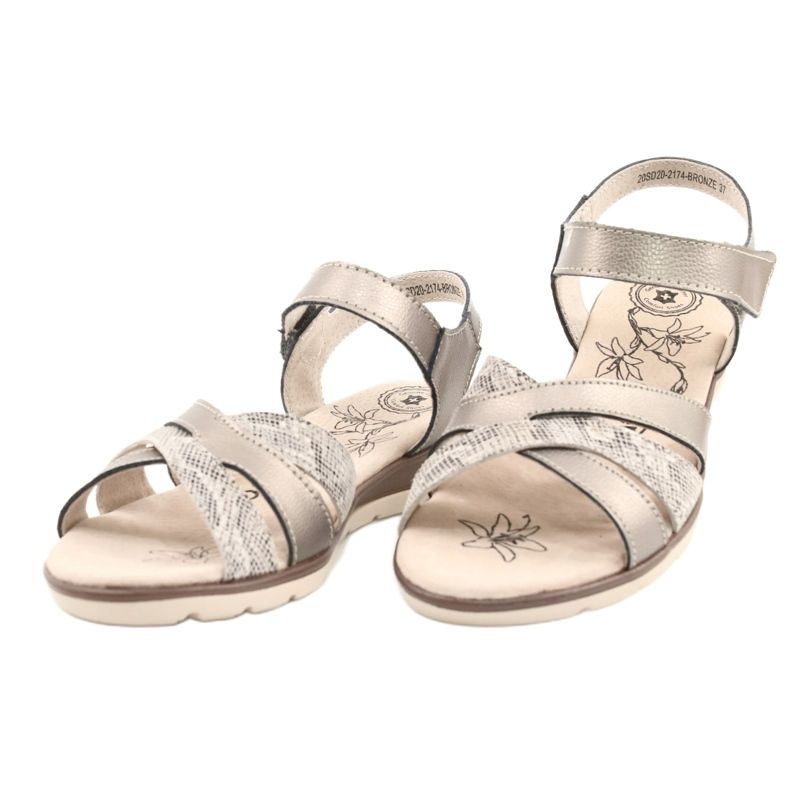 Evento Mukavat nahkasandaalit 20SD20-2174 pronssi beige ruskea monivärinen 1