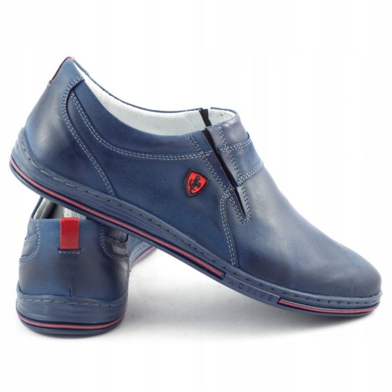 Polbut Miesten Brogues Leather 362 Navy Blue tummansininen 4