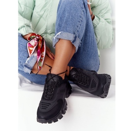 Naisten mustat lenkkarit suurella pohjalla musta New York 1