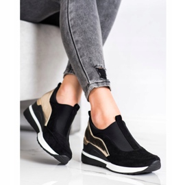 VINCEZA Slip On Shoes musta 1