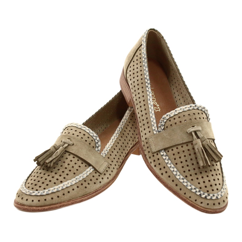 Sergio Leone Openwork Mokkasinit MK735 Beige 3