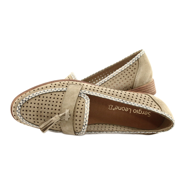 Sergio Leone Openwork Mokkasinit MK735 Beige 4