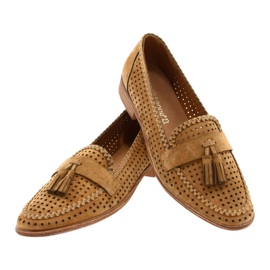 Openwork Suede Loafers Sergio Leone MK735 Camel ruskea 3