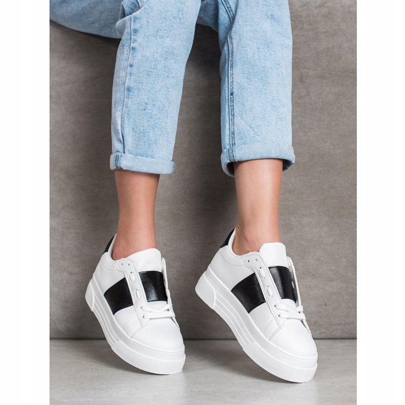 SHELOVET Lenkkarit, joissa on eko -nahkaa valkoinen 1