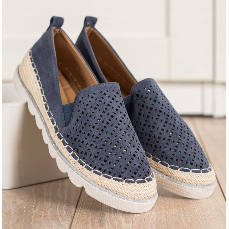 SHELOVET Openwork Slipony mokka laivastonsininen 2