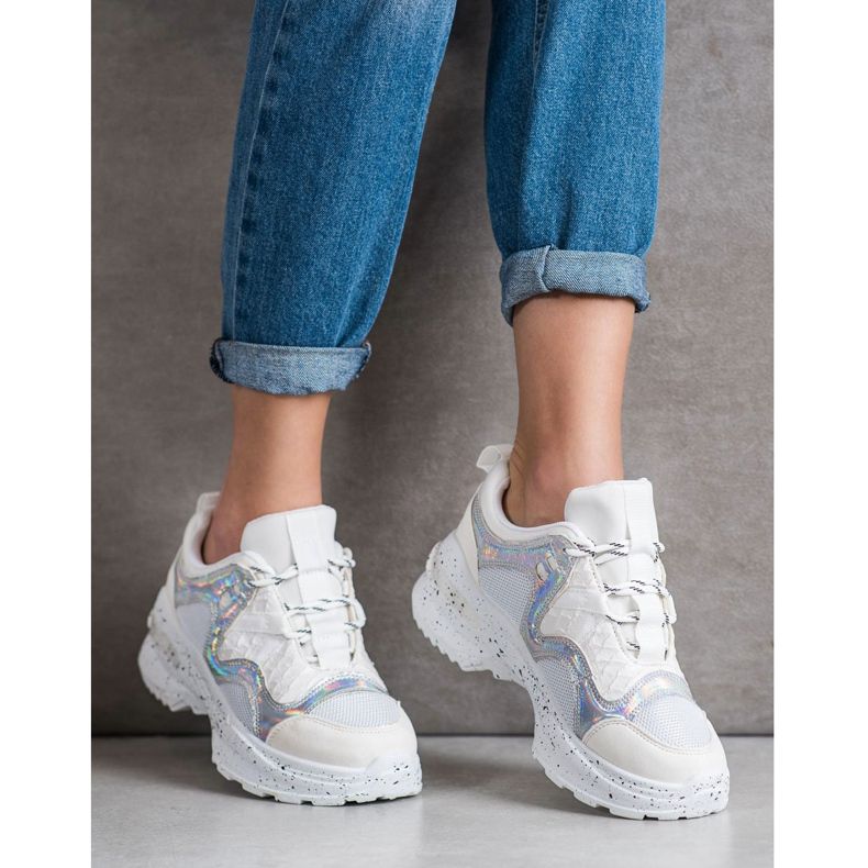 SHELOVET Tennarit holoefektillä valkoinen monivärinen 2