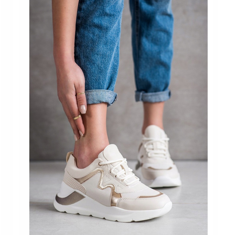 Weide Mukavat tyylikkäät lenkkarit beige 2