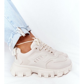 Naisten lenkkarit Beige New York suurella pohjalla 2