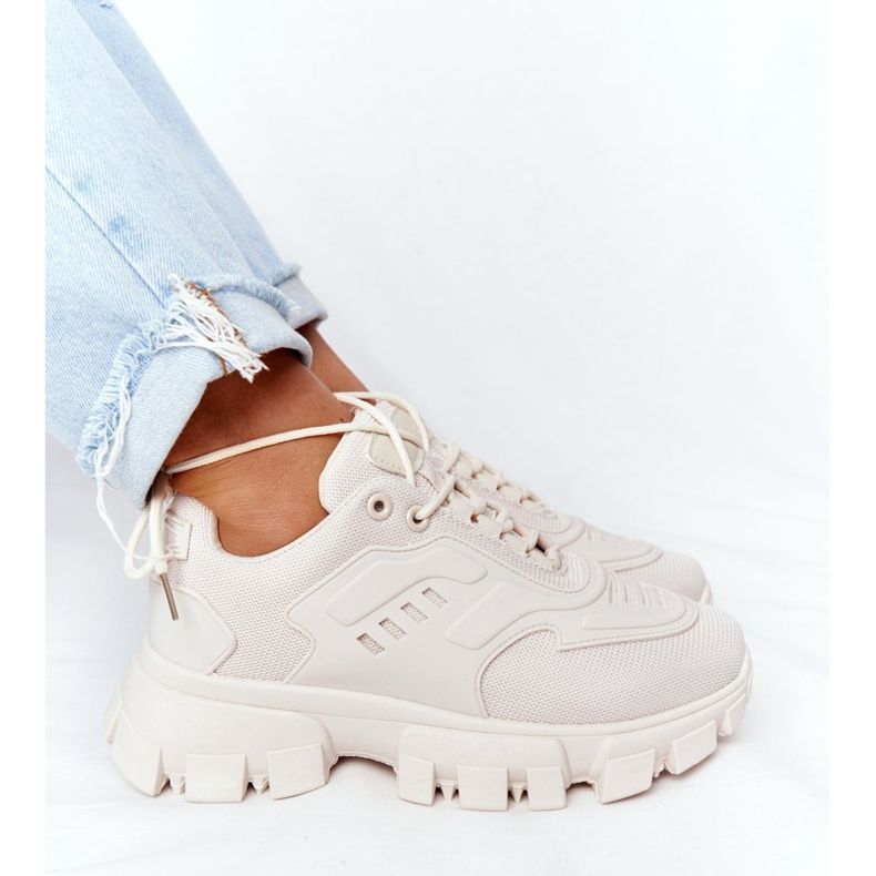 Naisten lenkkarit Beige New York suurella pohjalla 2