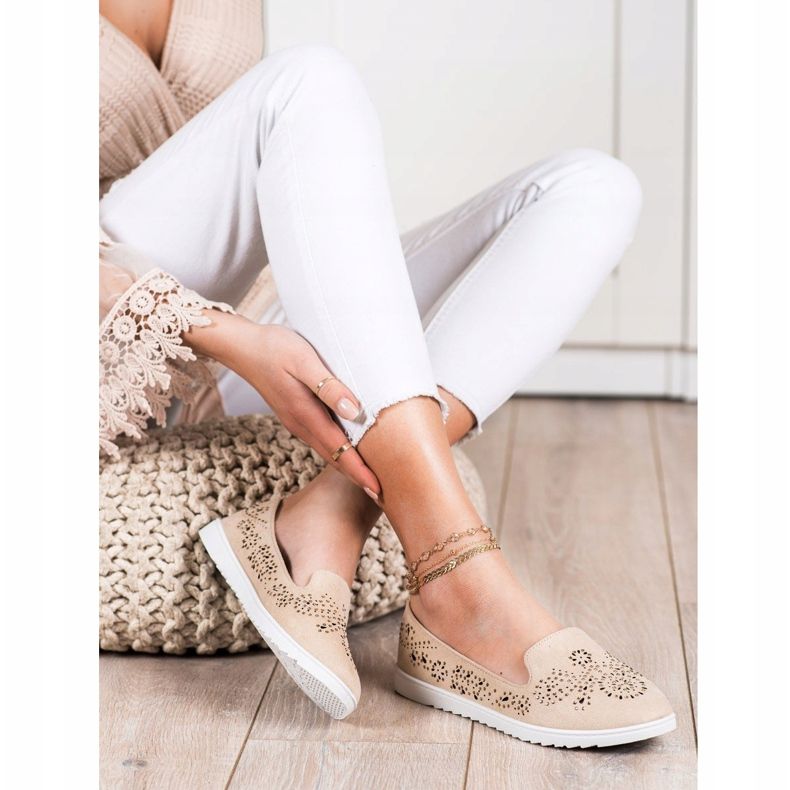 Renda Suede Lords kristallien kanssa beige 1
