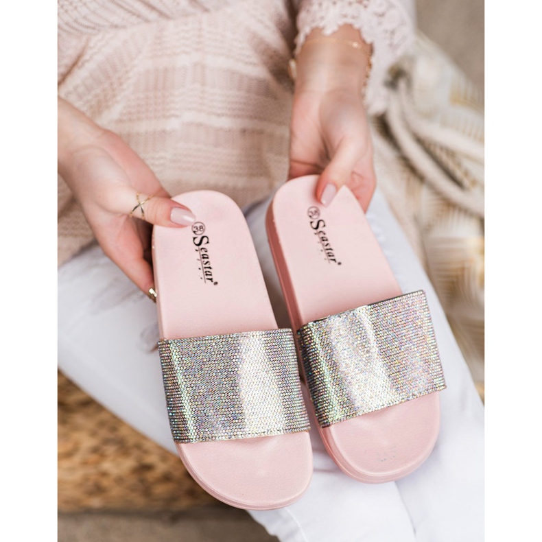 Seastar Tossut kristalleilla vaaleanpunainen 2