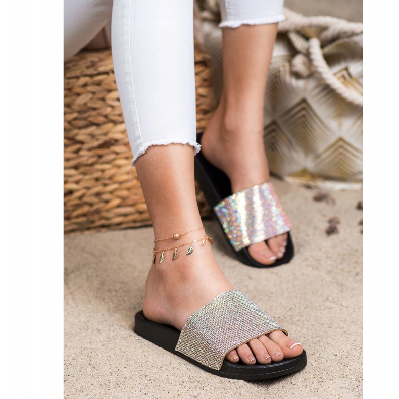 Seastar Tossut kristalleilla musta hopea 2