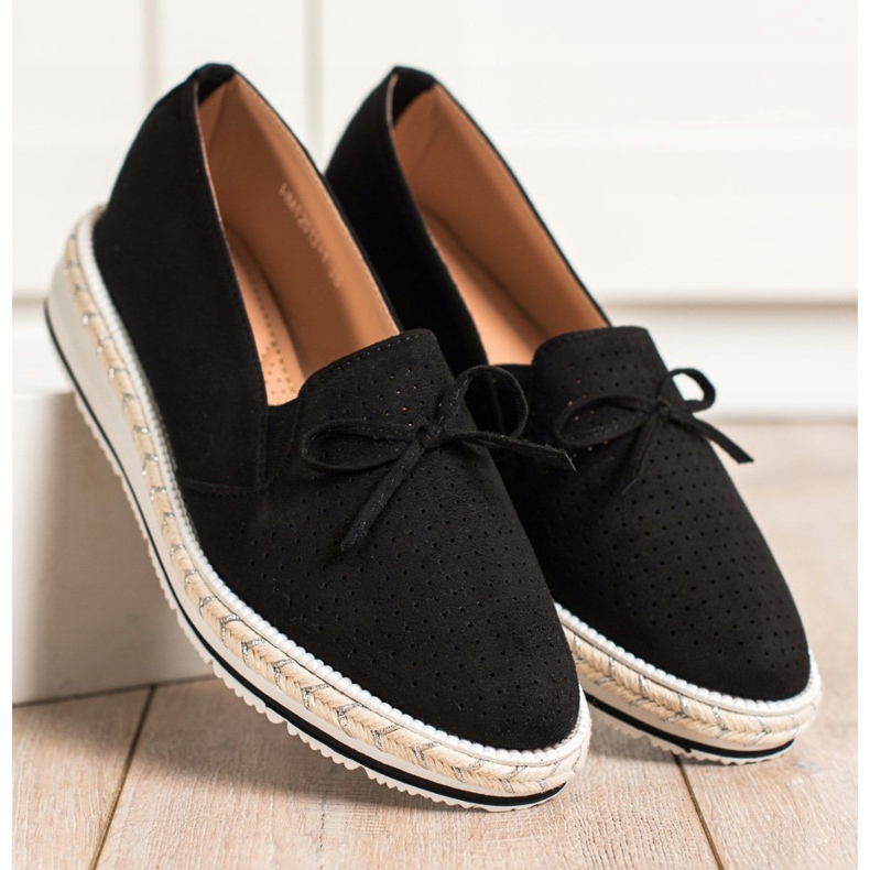 SHELOVET Avoimet loafers lavalla musta 1