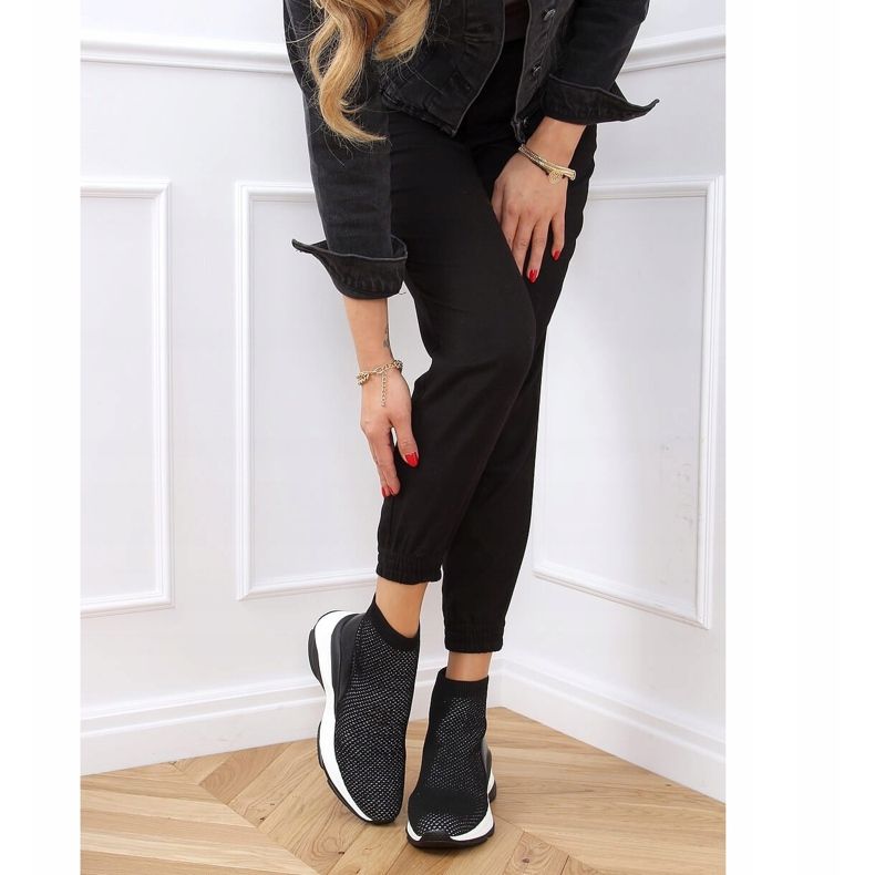 Musta RQ286 Mustat urheilukengät piilotetulla kiilakorolla 2