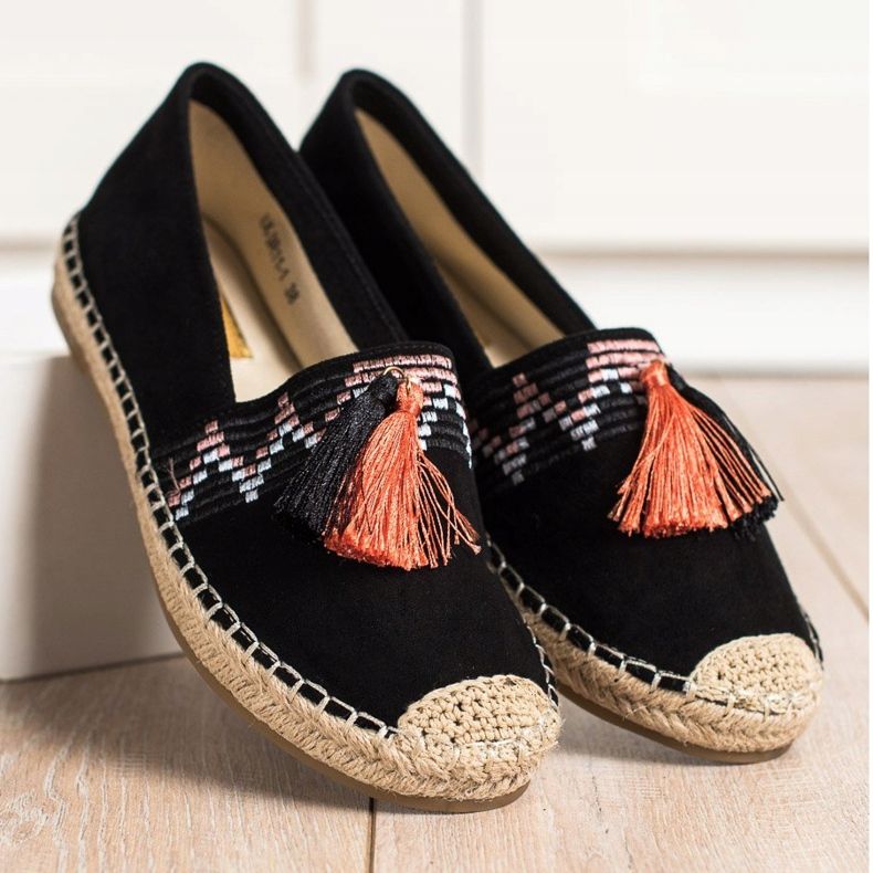 Best Shoes Muodikkaita espadrillejä koristeilla musta 2