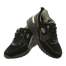 Evento Naisten nahkaiset tennarit 21PB08-3954 mustat 3