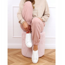 Naisten valkoiset ja vaaleanpunaiset lenkkarit A88-63 Vaaleanpunainen valkoinen 1