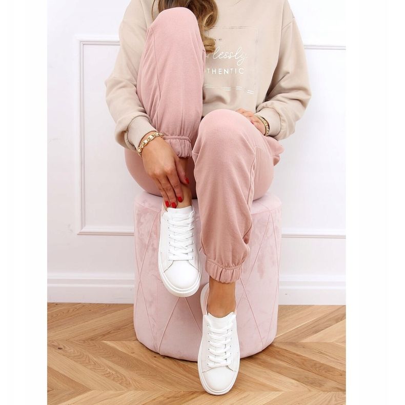 Naisten valkoiset ja vaaleanpunaiset lenkkarit A88-63 Vaaleanpunainen valkoinen 1