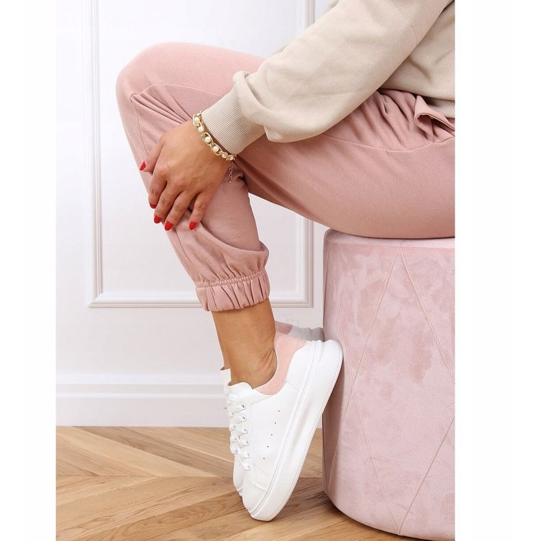 Naisten valkoiset ja vaaleanpunaiset lenkkarit A88-63 Vaaleanpunainen valkoinen 2