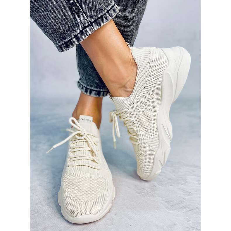 FF-10 Beige beige sukka-urheilukengät 2