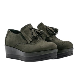 Vihreät mokkanahkaiset kengät Makenzie -kiilassa 1