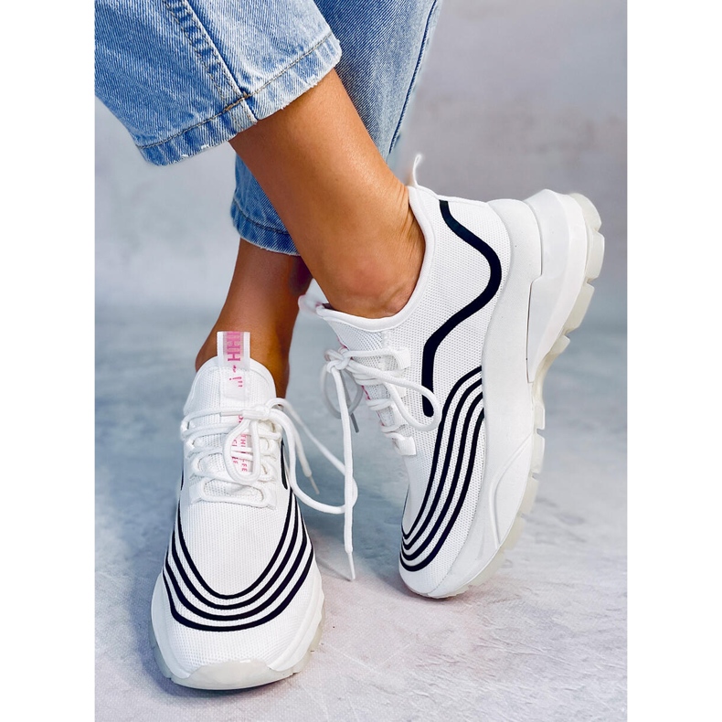 Valkoiset urheilusukat BX1820-SP WHITE / BLACK valkoinen musta 1