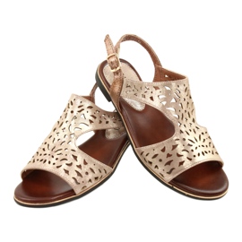 M.Daszyński Avoimet kultaiset sandaalit MR1583-34 kultainen 3