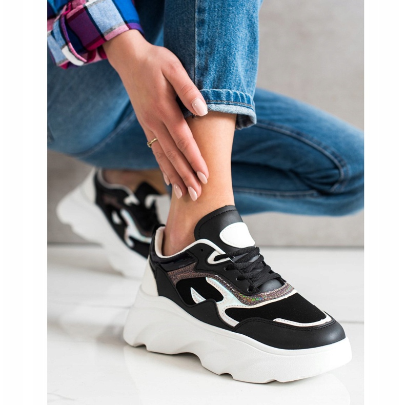 SHELOVET Muodikkaat lenkkarit valkoinen musta 1