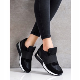 SHELOVET Tyylikkäät Slip-On lenkkarit musta 1