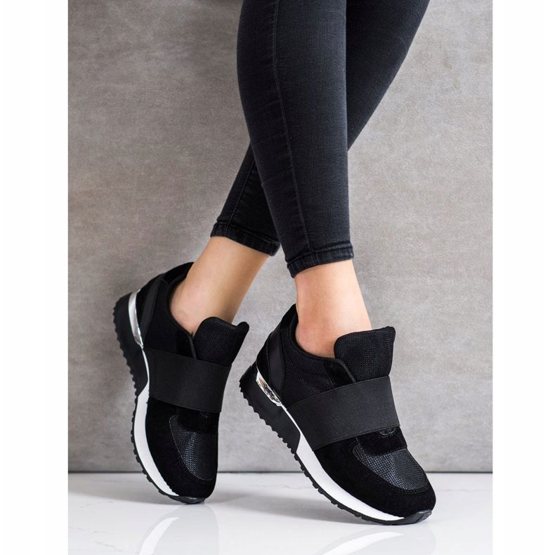 SHELOVET Tyylikkäät Slip-On lenkkarit musta 1