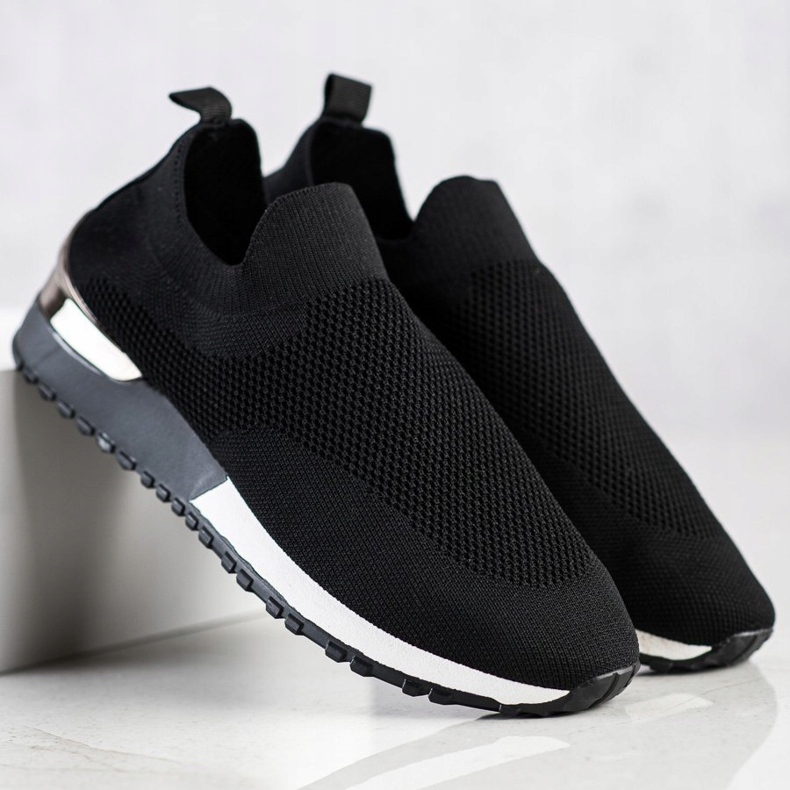 SHELOVET Tekstiiliset avoimet lenkkarit musta 1