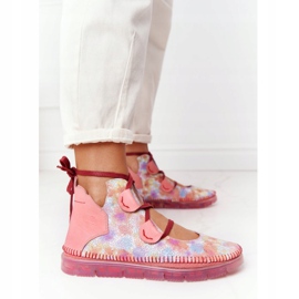 Naisten nahkakengät Maciejka Pink 04457-15 vaaleanpunainen monivärinen 2