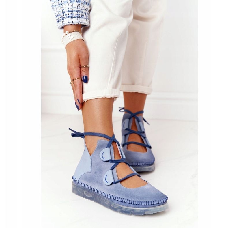 Naisten nahkakengät Maciejka Blue 04457-06 sininen monivärinen 1