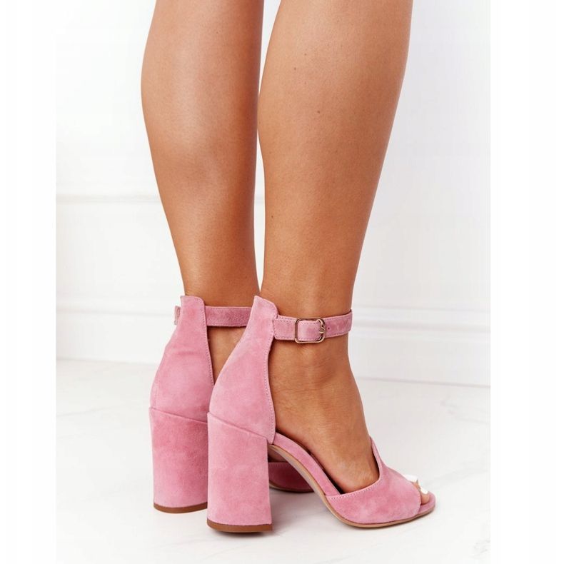 PV3 Velour -sandaalit kantapäässä Vaaleanpunainen Visconi 4361537 2