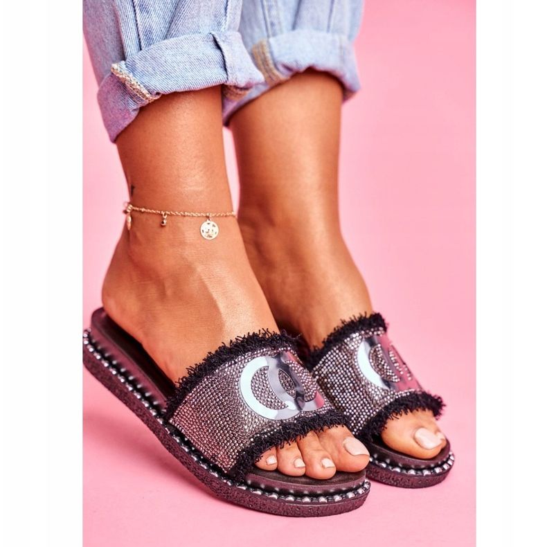 PS1 Varvastossut kristalleilla mustalla Candy Man -alustalla 2