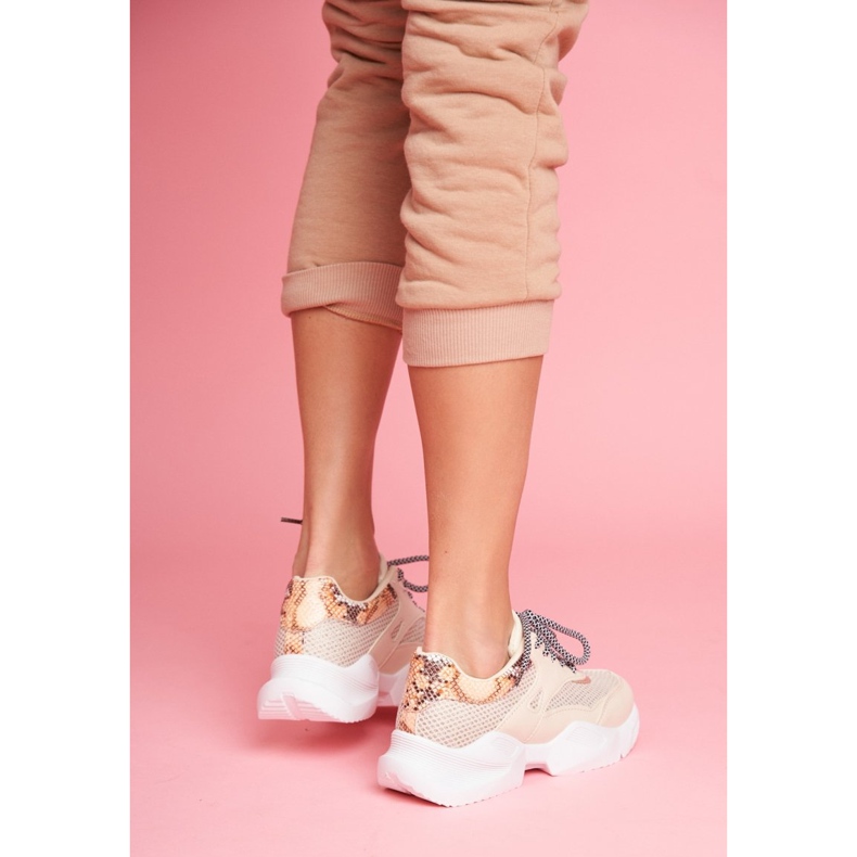 PS1 Naisten urheilukengät Snakeskin Beige Giselle ruskea kultainen 2