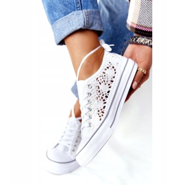 FB2 Naisten valkoiset pitsiset Candice -lenkkarit valkoinen 3