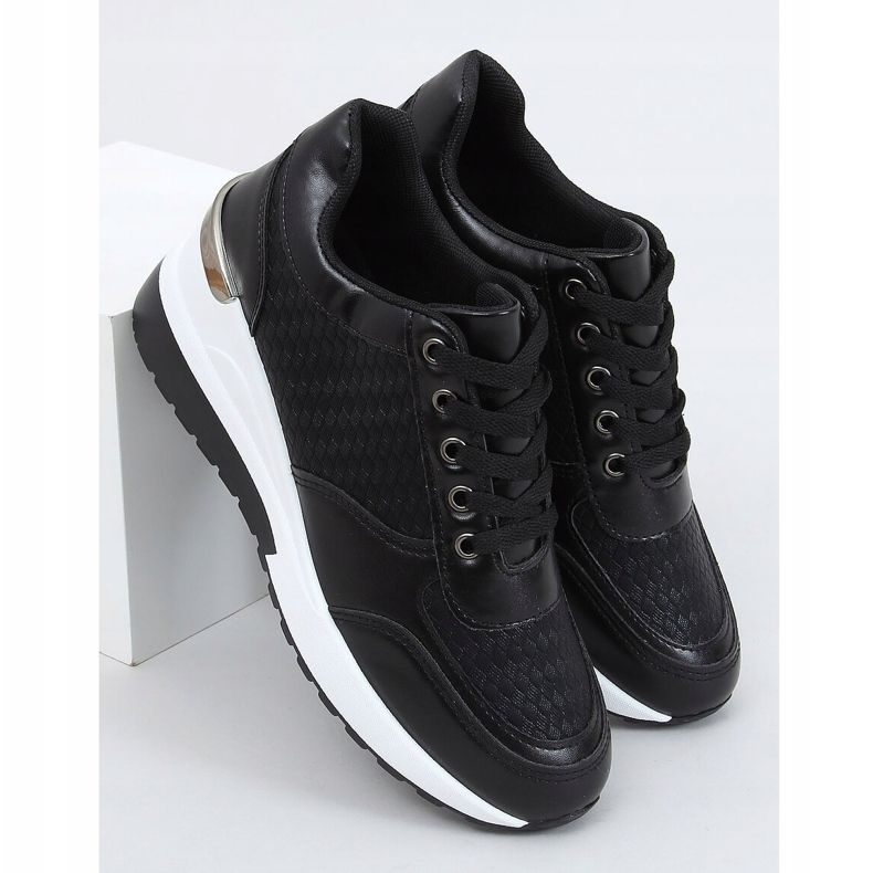 Musta MY-2717 Mustat urheilukengät piilotetulla kiilakorolla 1