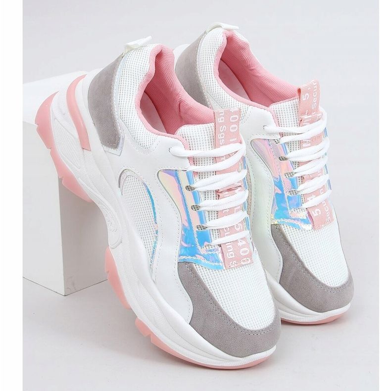 Valkoiset urheilukengät R12YD518-11 Vaaleanpunainen valkoinen 1